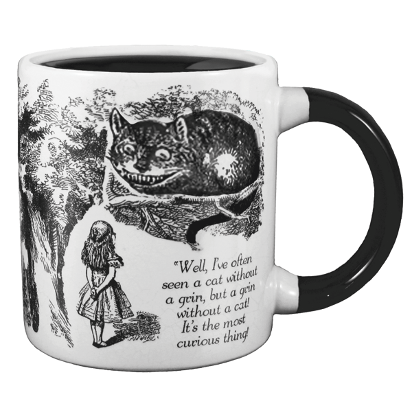 Alice in Wonderland Mug for Tea or Coffee Cheshire Cat Heat Changing Burgundy 