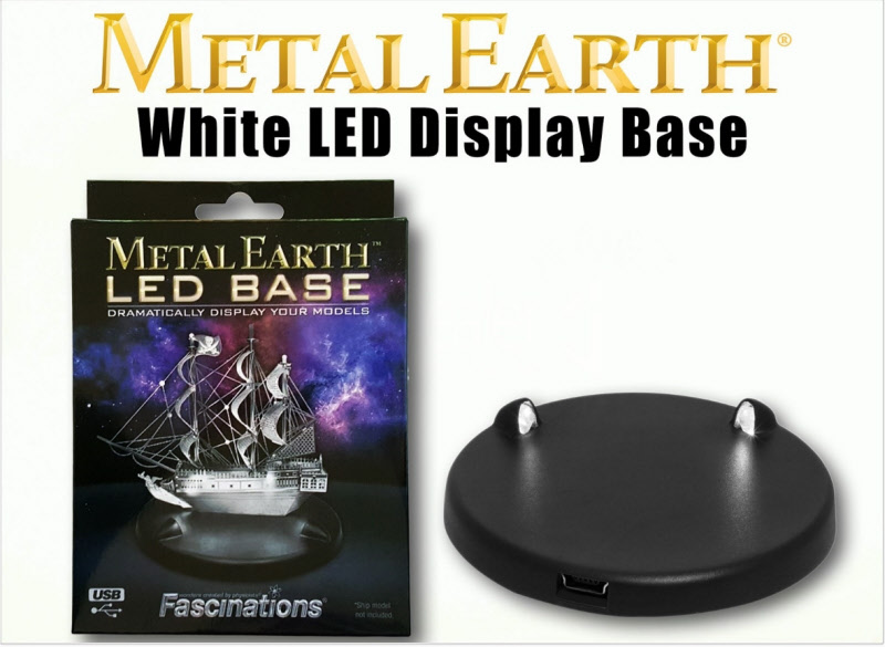 White LED Display Base Metal Earth 