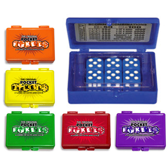 2 The Original Pocket Farkel a Dice Game of Guts and Luck Tin Can Lgi/cardinal for sale online 