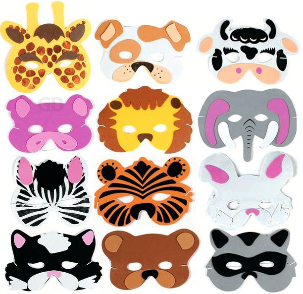 Alytimes Pack of 24 Assorted Party Favor Childrens Foam Animal Masks 
