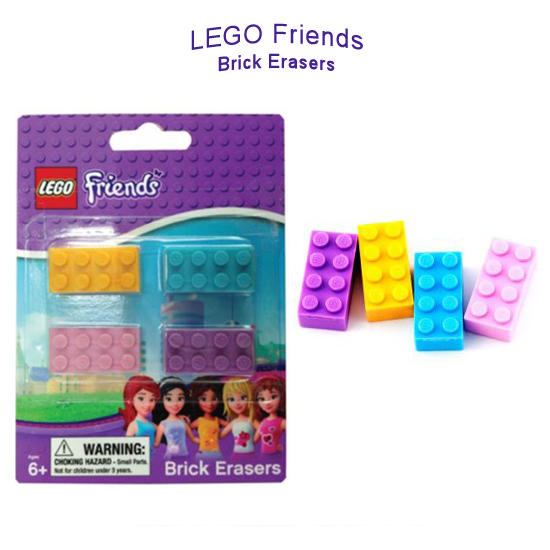 Lego Friends Brick Erasers Novelty Pencil Eraser Party School Office Pack Gift 