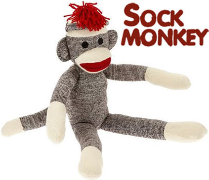 Schylling Sock Monkey 20" Red Heel Plush Doll 