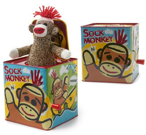 Free Shipping Sock Monkey Jack in the Box New 